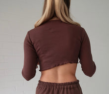 Load image into Gallery viewer, Amber Crop Long Sleeve in Chocolate
