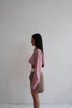 Load image into Gallery viewer, Blush Linen Crop Shirt
